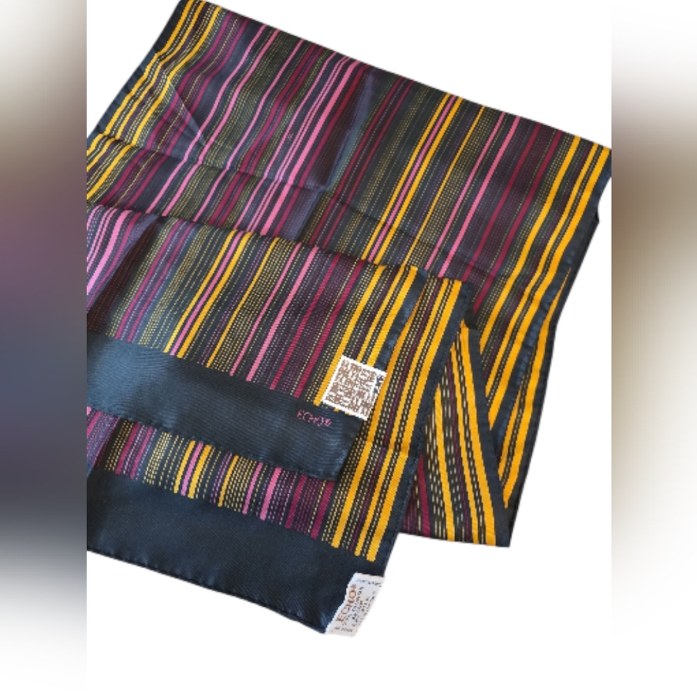 Vintage Echo Silk Scarf- Striped Fabric